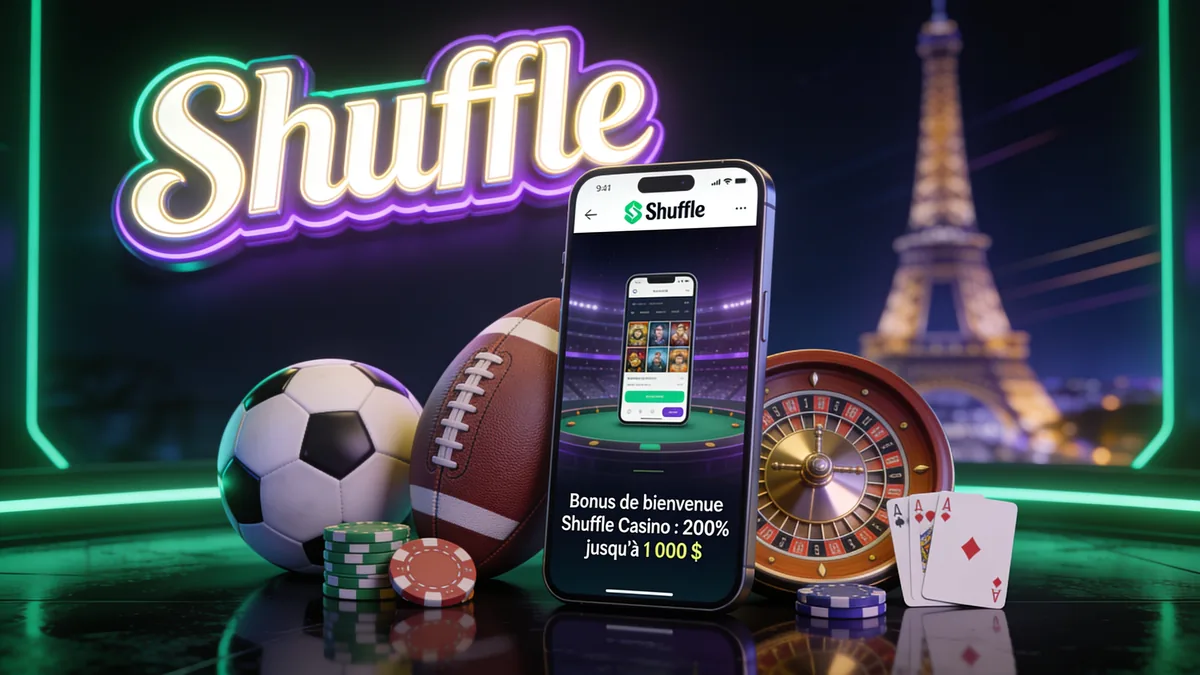 shuffle casino en France — Bonus de bienvenue Shuffle Casino : 200% jusqu'à 1 000 $